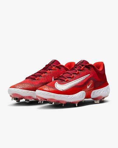 Nike Men's Alpha Huarache Elite 4 Baseball Metal Baseball Cleats Shoes DJ6521, Red/White 2.51 M US, 12.5 in Saudi Arabia