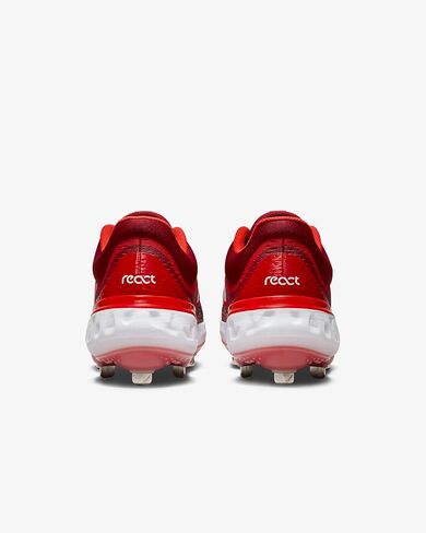 Nike Men's Alpha Huarache Elite 4 Baseball Metal Baseball Cleats Shoes DJ6521, Red/White 2.51 M US, 12.5 in Saudi Arabia