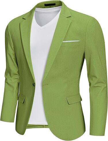 MrSure Men’s Linen Blazer, Lightweight Casual Sport Coats, Solid Slim Fit Suit Jacket for Daily in Saudi Arabia