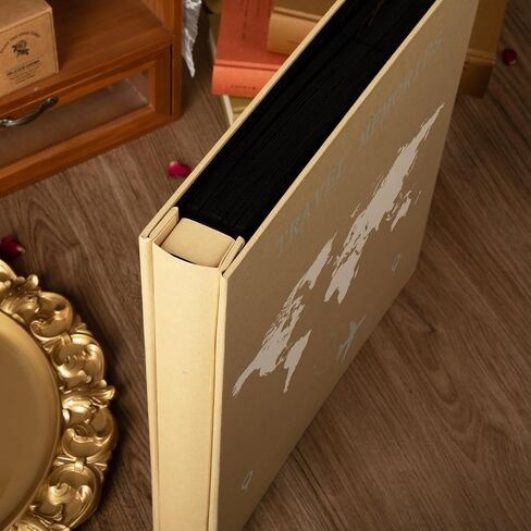 Travel Photo Album 4x6 600 Photos 5 Pictures Per Page, 600 Pockets, Refined Kraft Paper Cover Vacation Photo Album Travel Design World Map Adventure in Saudi Arabia