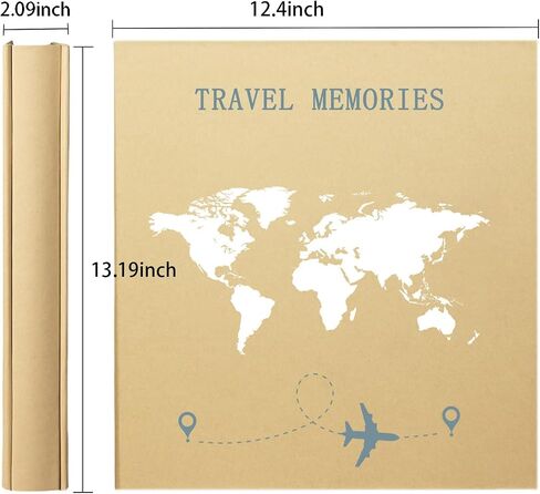 Travel Photo Album 4x6 600 Photos 5 Pictures Per Page, 600 Pockets, Refined Kraft Paper Cover Vacation Photo Album Travel Design World Map Adventure in Saudi Arabia