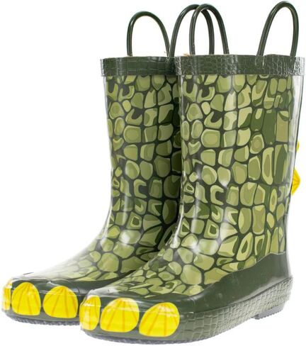 أحذية المطر المطاطية المقاومة للماء والمبطنة بالفرو الصناعي للأولاد من Western Chief باللون Dino، 7/8 (7/8، Dino، numeric_7) in Kuwait