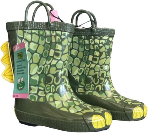 أحذية المطر المطاطية المقاومة للماء والمبطنة بالفرو الصناعي للأولاد من Western Chief باللون Dino، 7/8 (7/8، Dino، numeric_7) in Kuwait