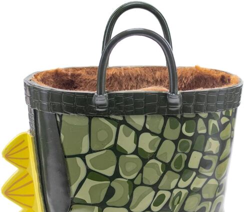 أحذية المطر المطاطية المقاومة للماء والمبطنة بالفرو الصناعي للأولاد من Western Chief باللون Dino، 7/8 (7/8، Dino، numeric_7) in Kuwait