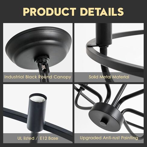 6 Light Gold Chandelier with Fringe Crystal Candle Chandelier Light Fixture Over Dining Table High Ceiling Entrance Chandelier for Foyer Bedroom Entryway Living Room Kitchen, 29in in Kuwait