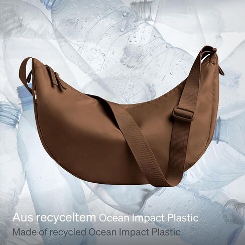 GOT BAG - حقيبة على شكل قمر كبيرة بحزام قابل للتعديل، حقيبة صديقة للبيئة مصنوعة من بلاستيك Ocean Impact المعاد تدويره ™ (لون أحادي اللون) in Saudi Arabia