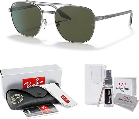 Ray-Ban RB3688 Square Sunglasses for Men for Women + BUNDLE With Designer iWear Complimentary Eyewear Kit in Kuwait