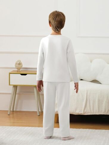 rrhss Boys Fleece Pajama Sets Kids Solid Long Sleeve Sleepwear Pjs 5-14 Years in Saudi Arabia