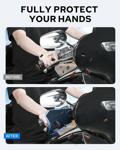 واقيات اليد للدراجة النارية من Benlari، تصميم قطع التابوت لحراس اليد السوداء بمساحة كبيرة متوافق مع Harley Touring Road Glide/Street Glide/Electra Glide/Road King مع قابض هيدروليكي 2014-2024 in Kuwait