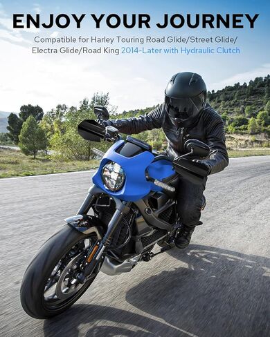 واقيات اليد للدراجة النارية من Benlari، تصميم قطع التابوت لحراس اليد السوداء بمساحة كبيرة متوافق مع Harley Touring Road Glide/Street Glide/Electra Glide/Road King مع قابض هيدروليكي 2014-2024 in Kuwait