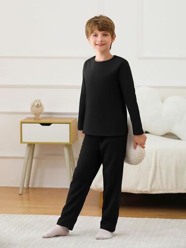 rrhss Boys Fleece Pajama Sets Kids Solid Long Sleeve Sleepwear Pjs 5-14 Years in Saudi Arabia