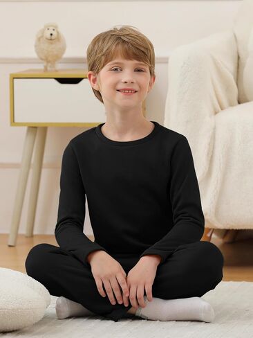 rrhss Boys Fleece Pajama Sets Kids Solid Long Sleeve Sleepwear Pjs 5-14 Years in Saudi Arabia