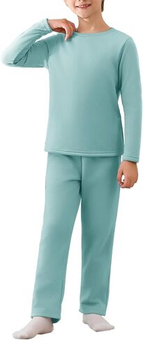 rrhss Boys Fleece Pajama Sets Kids Solid Long Sleeve Sleepwear Pjs 5-14 Years in Saudi Arabia