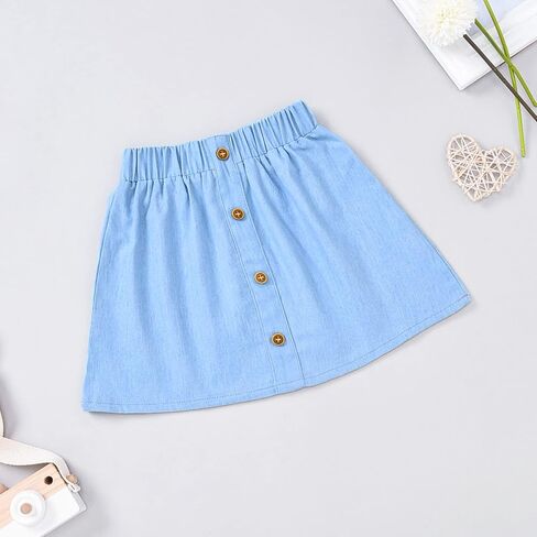 HIHA Toddler Girls Clothes Set Long Sleeve Cute Animal Cartoon Pattern Sweatshirts Tops Denim Mini Skirts Outfit Set in Saudi Arabia
