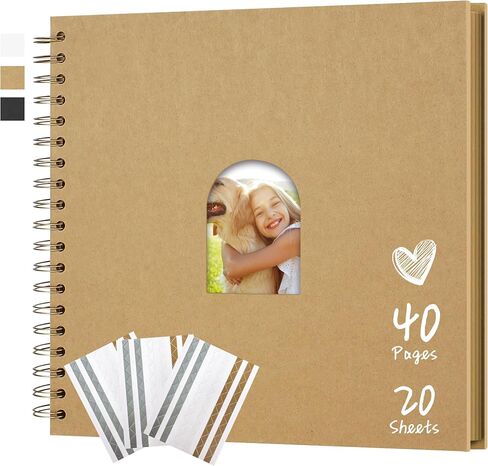 Scrapbook 10x10 Inch DIY Photo Album 20 Sheets Memory Book Khaki in Saudi Arabia