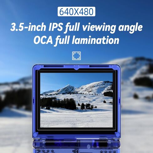 وحدة تحكم ألعاب RG35XXSP Flip Retro، شاشة IPS 3.5 بوصة 640 × 480، بطاقة TF مدمجة سعة 64 جيجابايت، مع بطارية 3300 مللي أمبير في الساعة بنظام Linux وحدة تحكم ألعاب كلاسيكية، تدعم HD ووحدة تحكم ألعاب غير رسمية لإخراج التلفزيون (أزرق) in Saudi Arabia
