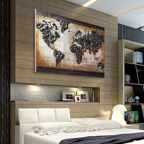 Empire Art Direct Metal, Hand Painted Primo Mixed Media Iron Sculpture, Decor,Ready to Hang,Living Room, Bedroom ＆ Office 3D Wall Art, 48 in. x 2.0 in. x 32 in, World Map 1 in Kuwait