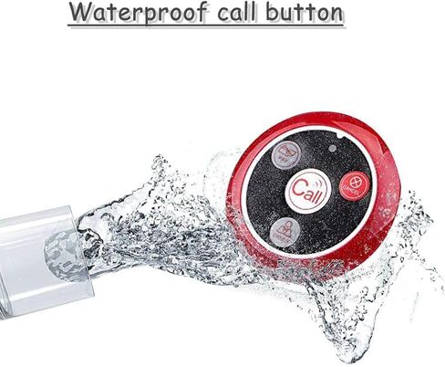 Retekess T128 Caregiver Pager، نظام بيجر للمطاعم، نظام تنبيه النادل الممرض، عرض وقت الاتصال، 2 جهاز استقبال لساعة المعصم، 15 زر اتصال للمطعم، البار، المستشفى، المقهى in Kuwait