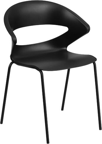 مجموعة من 5 قطع من Flash Furniture من سلسلة HERCULES بوزن 440 رطلًا، كرسي مكدس باللون الأسود in Saudi Arabia