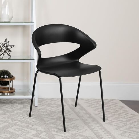 مجموعة من 5 قطع من Flash Furniture من سلسلة HERCULES بوزن 440 رطلًا، كرسي مكدس باللون الأسود in Saudi Arabia