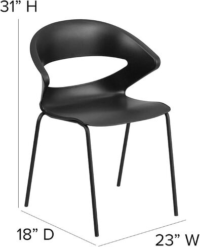 مجموعة من 5 قطع من Flash Furniture من سلسلة HERCULES بوزن 440 رطلًا، كرسي مكدس باللون الأسود in Saudi Arabia
