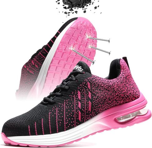 Furuian Steel Toe Shoes for Men Women with Air Cushion Safety Shoes Lightweight Composite Toe Shoes Non Slip Steel Toe Sneakers Indestructible Work Shoes in Kuwait