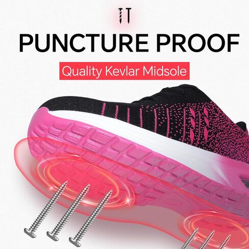 Furuian Steel Toe Shoes for Men Women with Air Cushion Safety Shoes Lightweight Composite Toe Shoes Non Slip Steel Toe Sneakers Indestructible Work Shoes in Kuwait