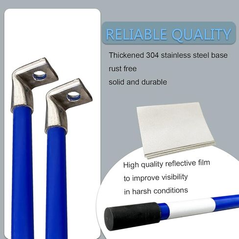 مجموعة أدوات تحديد شفرة محراث الثلج باللون الأزرق مقاس 20 بوصة 90 درجة 304 قاعدة ثني من الفولاذ المقاوم للصدأ رؤية عالية لا تصدأ أبدًا ولا تنكسر أبدًا، سهلة التركيب تناسب معظم محراث الثلج in Kuwait