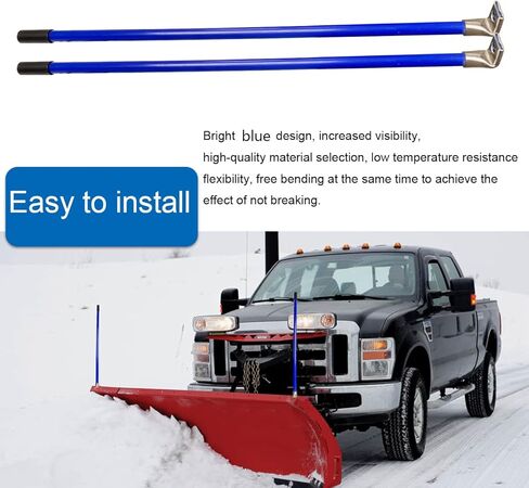 مجموعة أدوات تحديد شفرة محراث الثلج باللون الأزرق مقاس 20 بوصة 90 درجة 304 قاعدة ثني من الفولاذ المقاوم للصدأ رؤية عالية لا تصدأ أبدًا ولا تنكسر أبدًا، سهلة التركيب تناسب معظم محراث الثلج in Kuwait