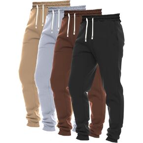 4-Piece Men's Spring and Autumn Sweatpants Casual Outdoor Pockets Sports Elastic Waist Drawstring