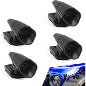 4 PCS Automotive Wind Powered Deer Warning Devices, 0.8" x 2.1" x 1.2" ABS Deer Whistles Warning Devices, Ultrasonic Animal Alarms Accessories, Universal for Most Cars (Silver)