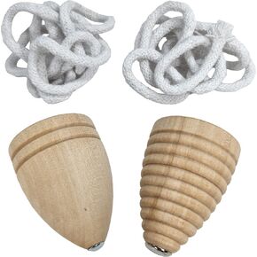 Adventure Awaits! - 2 Pack Hand-Carved Wooden Tops Trompos with Strong Steel Point - Smooth Finish!