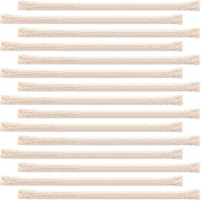 15 PCS 1/4 in Round Kerosene Oil Lamp Wicks, Braided Cotton Oil Lamp Wick Replacement for Oil Lamp, Kerosene Lamp, Candle Lamp, Lantern Wick - White