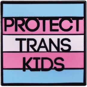 Support Trans Rights Enamel Pins - Protects Trans Kids and Trans Rights are Human Rights - Blue Pink Enamel Brooch Pin Badge for Support Trans Rights in Kuwait