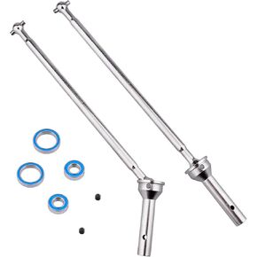 2PCS Front CVD Driveshafts Steel Drive Shaft Wheel Axle & Dogbone Complete for Arrma 1/8 Kraton 6S Notorious Outcast 6S BLX 1/7 Big Rock Fireteam 6S