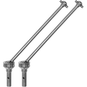 2pcs Front Rear Drive Shaft Upgrade Parts for 1/8 Traxxas Sledge 4WD Monster Truck Upgarde Parts, Replacement for Traxxas 9554 + Traxxas 9667 (Silver)