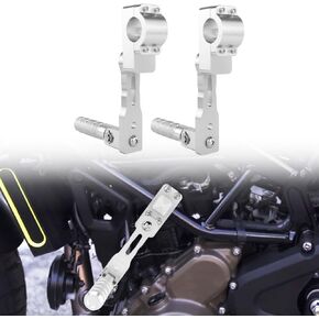 Xitomer Rider Adjustable Footpeg Kit Adjustable Highway Peg Mounts Long Angled Adjustable Highway Peg Mount Kit Engine Guards Crash Bars Footrest Mounting Brackets Arms (130mm,Black)
