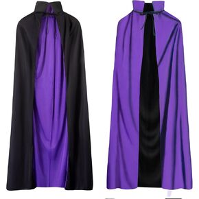 Unisex Vampire Witch Stand Collar Cape,Women's Halloween Costumes Cosplay Masquerade Party Reversible Cloak