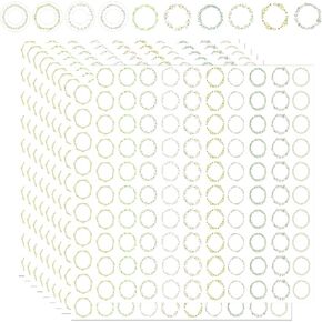Hole Punch Reinforcement Stickers Tear Resistant Hole Label Loose-Leaf Paper Labels Watercolor Plant Designs - 0.25 inch Binder Hole Reinforcements Labels for Hole-Punched Pages 2000 Pcs
