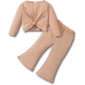 XUANHAO Girl Clothes Fall Winter Little Girl Outfits Cute Pullover Sweatshirt Tops Pants Sweatsuits Kid Girl's Clothing Sets