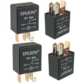 5 Pin 12V 30A SPDT Relay High Performance Multi-Purpose Waterproof Stable Relay for Auto Universal Replacement Accessories(Pack of 4pcs)