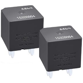 Relay 15328864 (Pack of 2), 4 Pin 12V Relay - Compatible for Chevy GMC GM Buick A/C Compressor Control Fuse Starter Relay