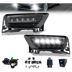 Fog Lights for Honda Accord 2014 2013 2015 4 Door Sedan with Halogen Bulbs & Switch and Wiring Kit (Clear Lens)