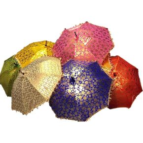 5 Pcs Lot (Silk Umbrella) Indian Wedding Umbrella Handmade Umbrella Decorations Vintage Parasols Cotton Umbrellas Indian Handmade Designer Cotton Umbrella By ARISE EXPORT.