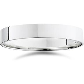 4mm Flat 14K White Gold Comfort Fit Wedding Band Ring