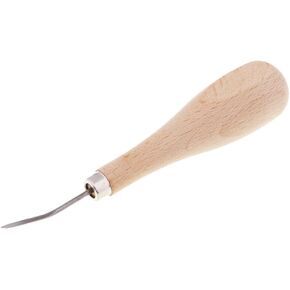 1pc Leather Craft Wooden Diamond Curved Awl DIY Leather Stitching Sewing Awl for