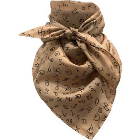 Wyoming Traders XL 42" Brand Tan Wild Rag Silk Scarf Bandana