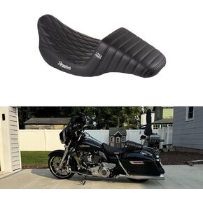 مقعد AdvanBlack x ProMonkey ذو العلامة التجارية المشتركة ممتد الوصول إلى مقعد Harley Touring مقعد ركوب مريح ممتد يصل إلى راكبي المسافات الطويلة لـ '09-'23 Harley Touring
