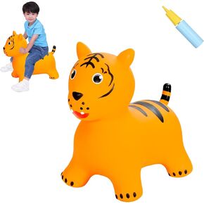 ألعاب INPANY Tiger Bouncy Horse Hopper Toys، ألعاب القفز على الحيوانات للأطفال الصغار، رفاقا ترتد، ركوب قابل للنفخ على الحارس المطاطي، لعبة هدايا عيد ميلاد للأطفال في الأماكن المغلقة في الهواء الطلق لعمر 2 3 4 سنوات من الفتيات والأولاد