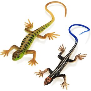 Plastic Lizard Toys Lizard Figurine Realistic Fake Lizards Artificial Model Reptile Toy for Cake Decoration Prank Props Educational Toys (Set - A)